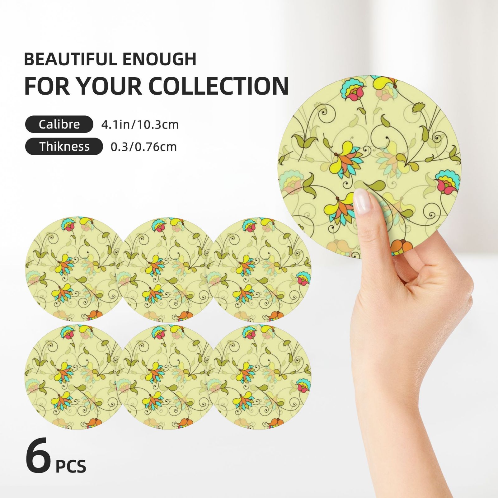 Ceramic coasters 6-pack