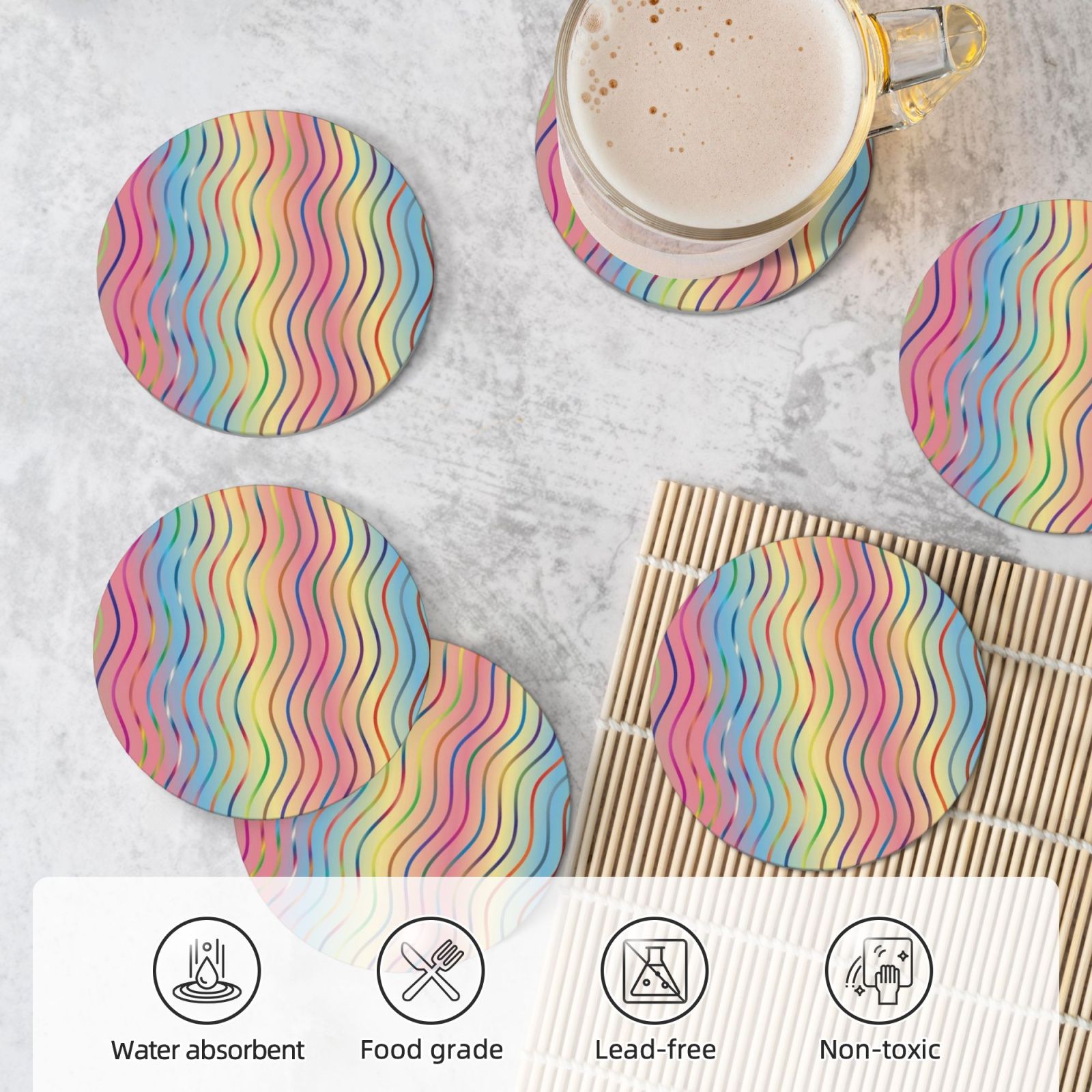 Ceramic coasters 6-pack