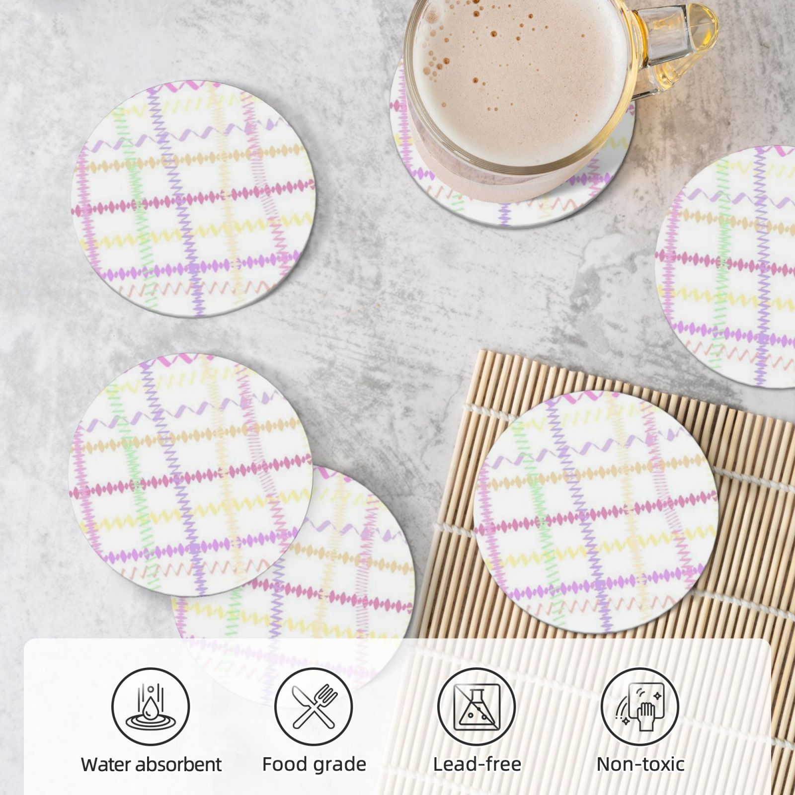 Ceramic coasters 6-pack