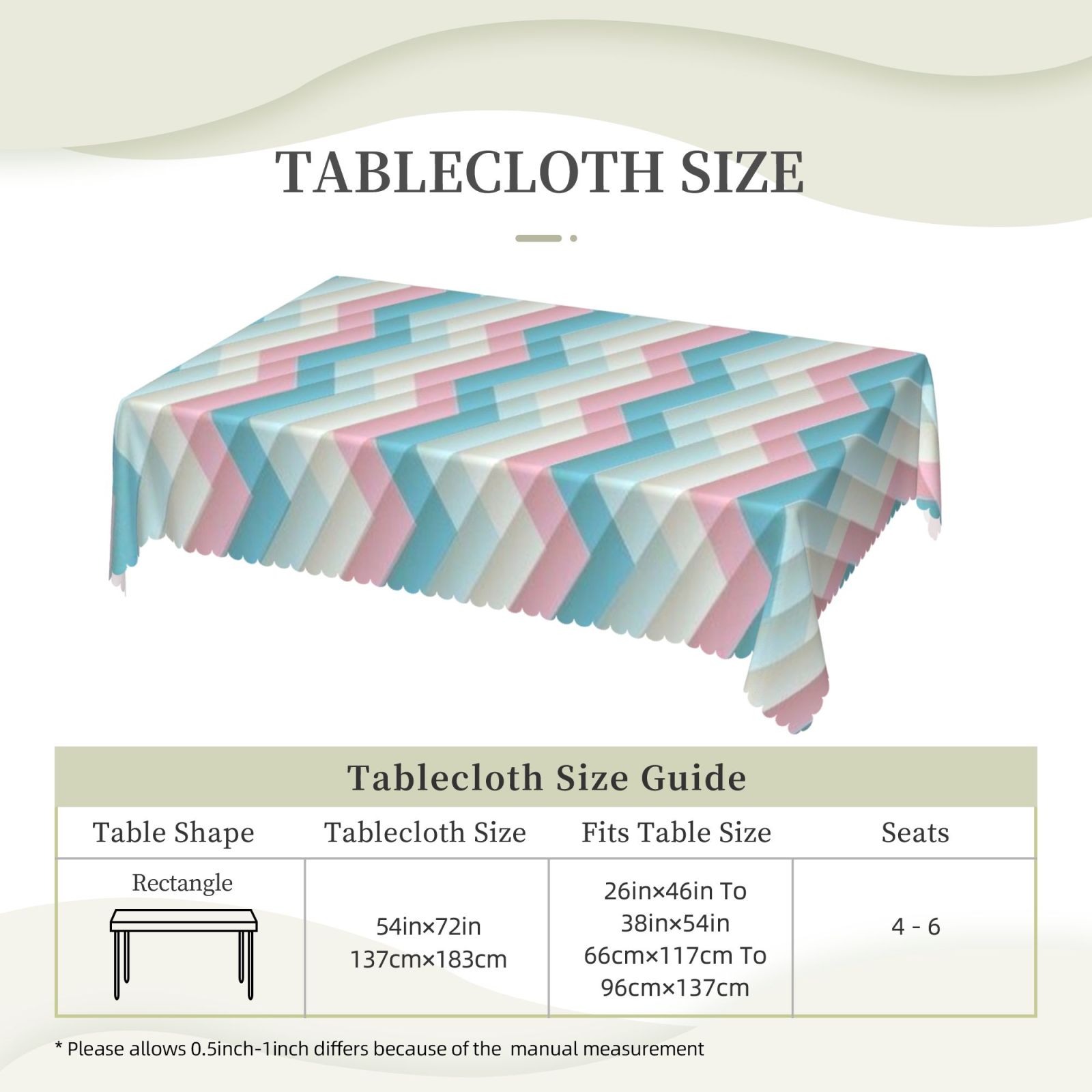 Square lace tablecloth 54x72in