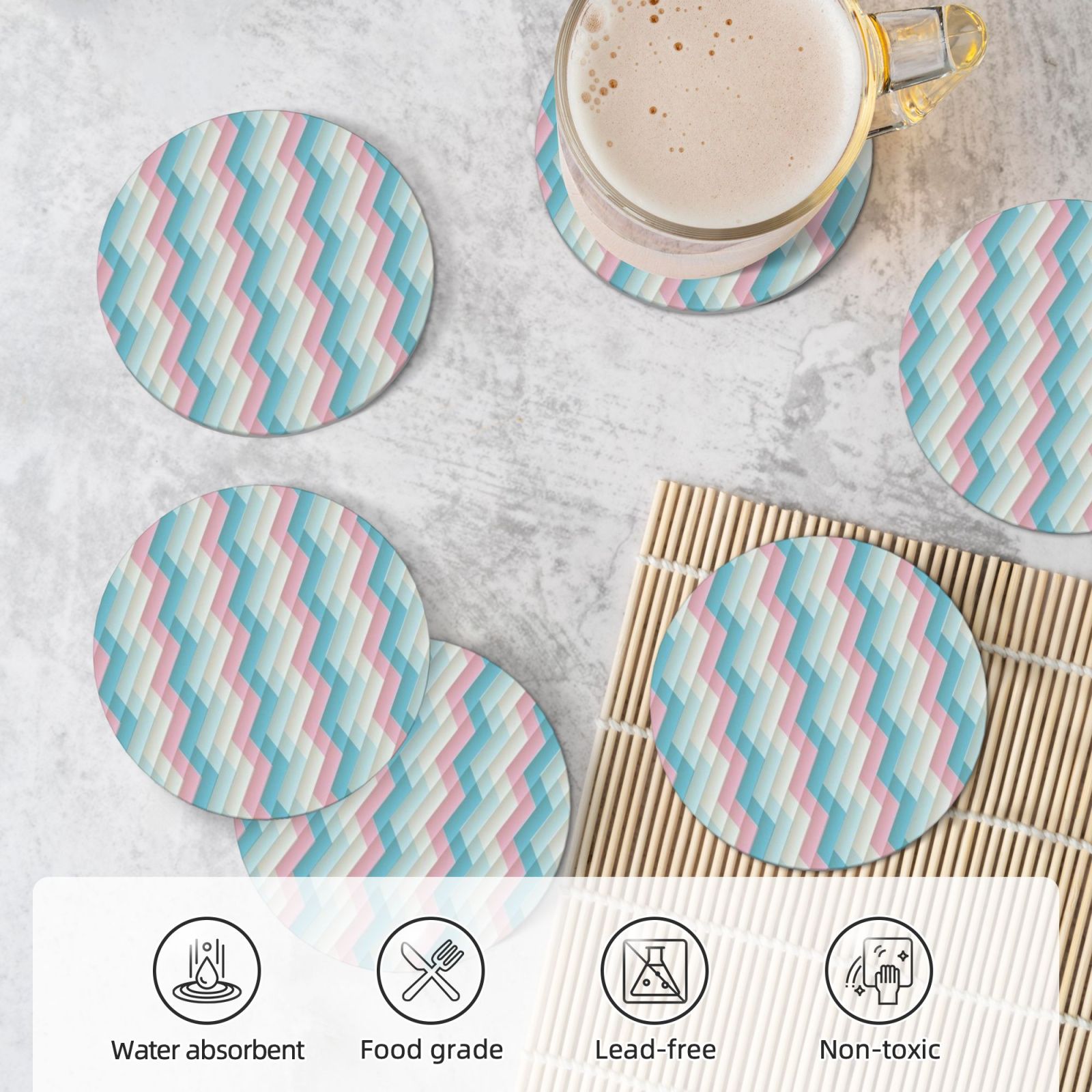 Ceramic coasters 6-pack