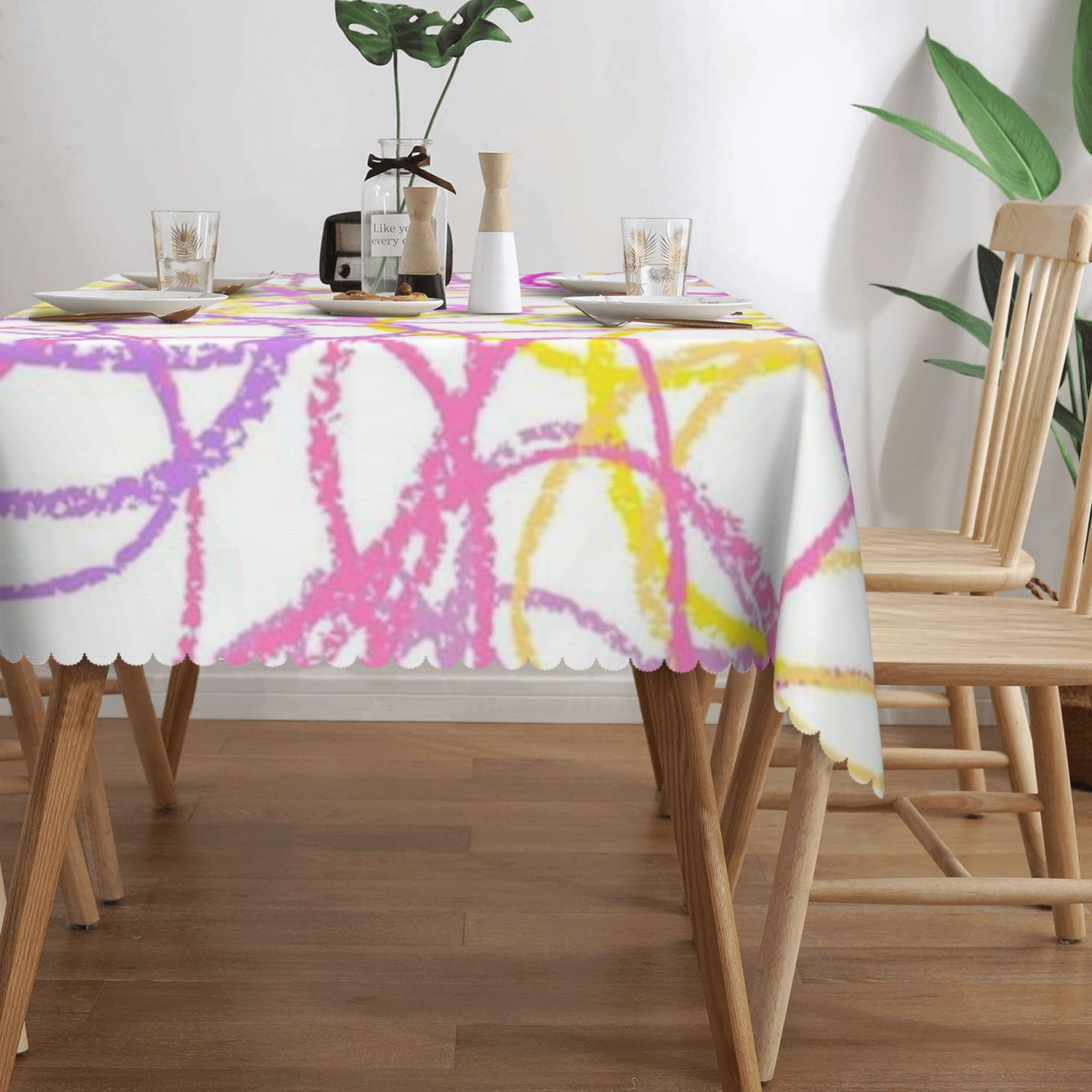Square lace tablecloth 54x72in