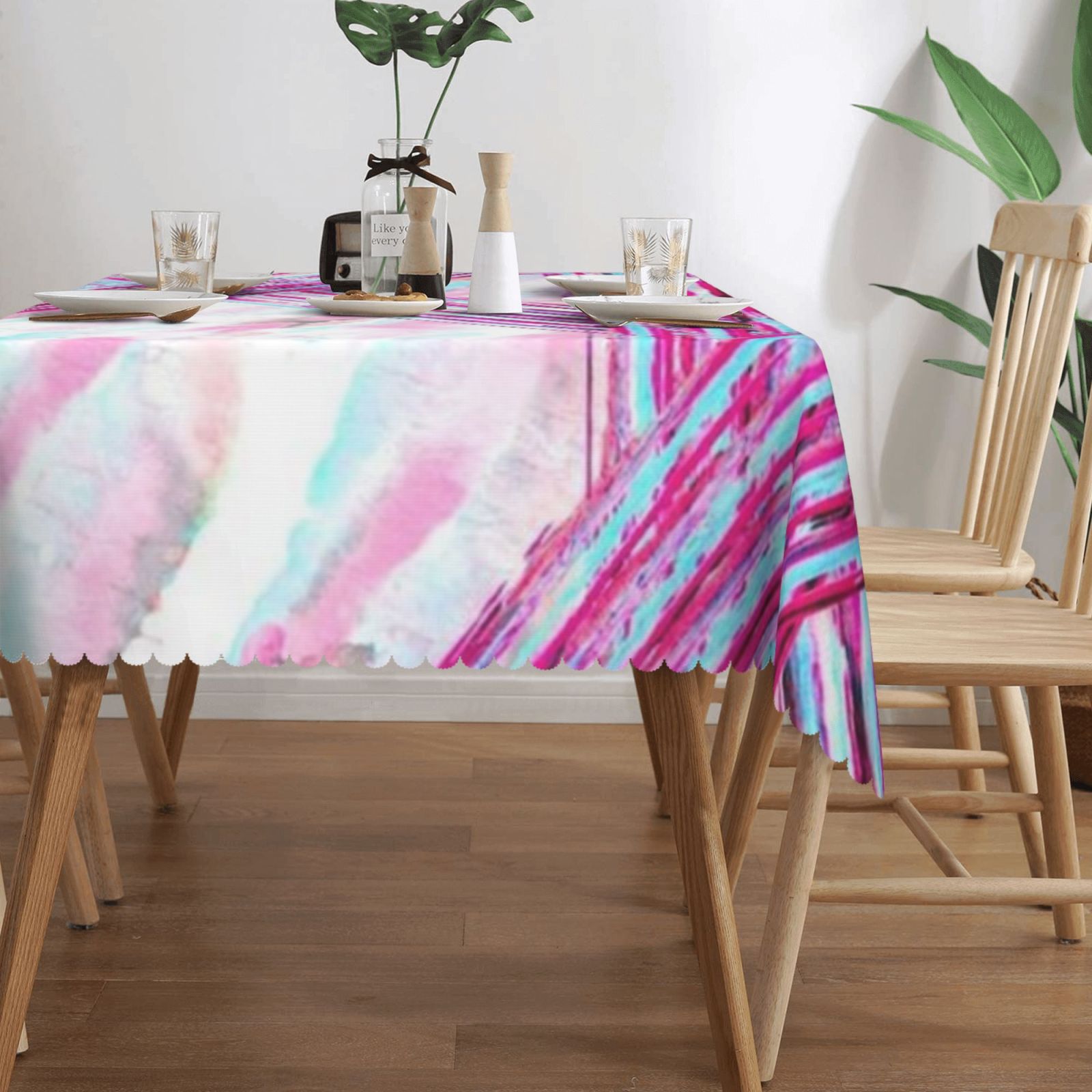 Square lace tablecloth 54x72in
