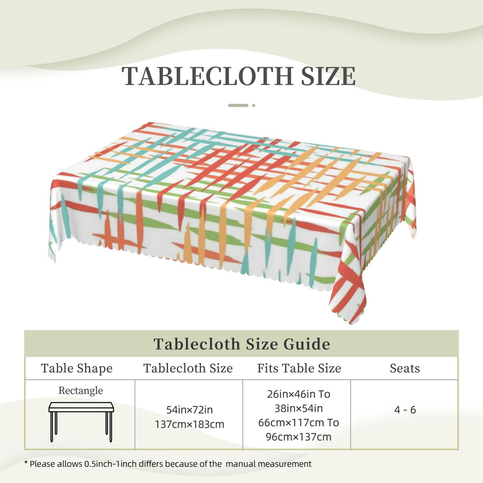 Square lace tablecloth 54x72in