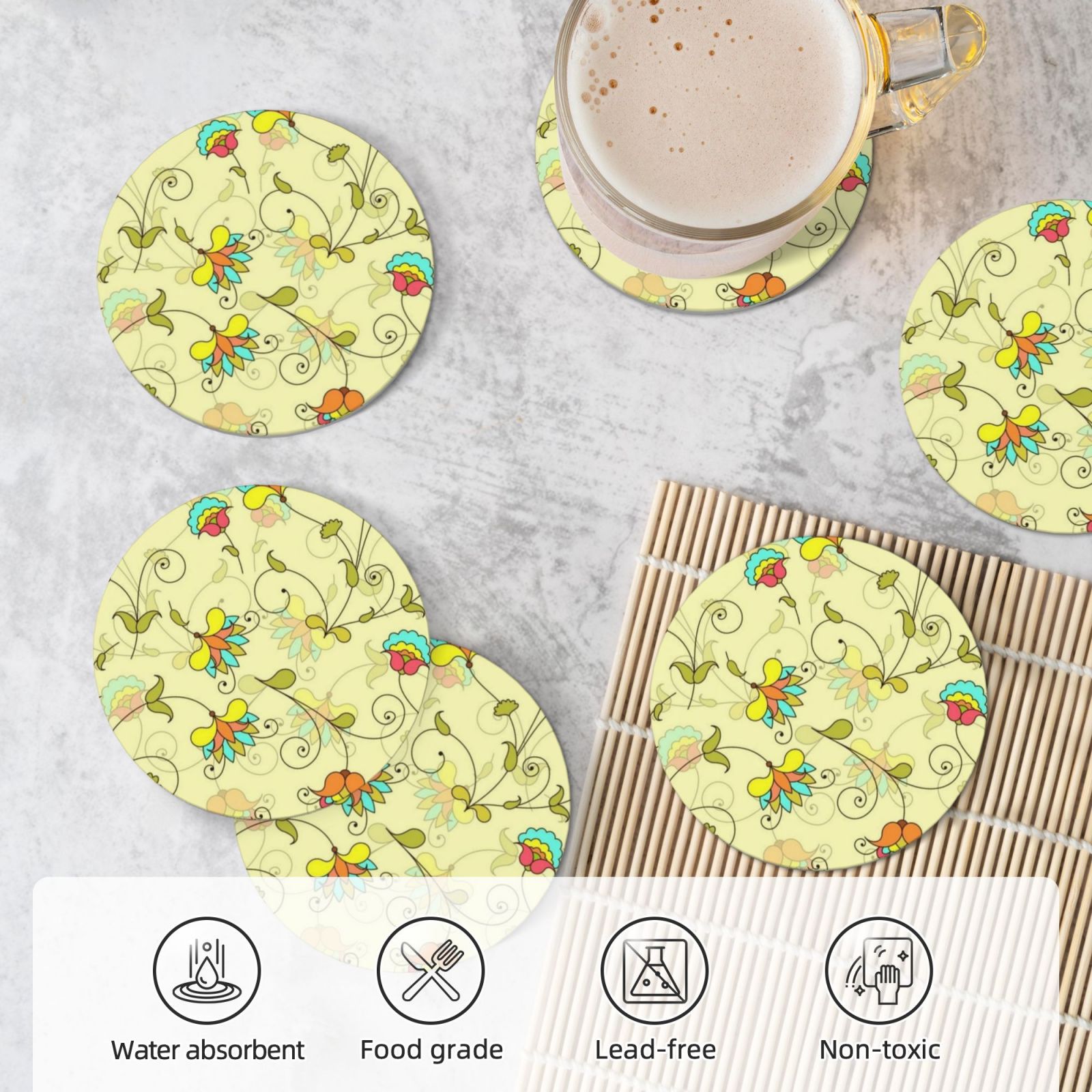 Ceramic coasters 6-pack