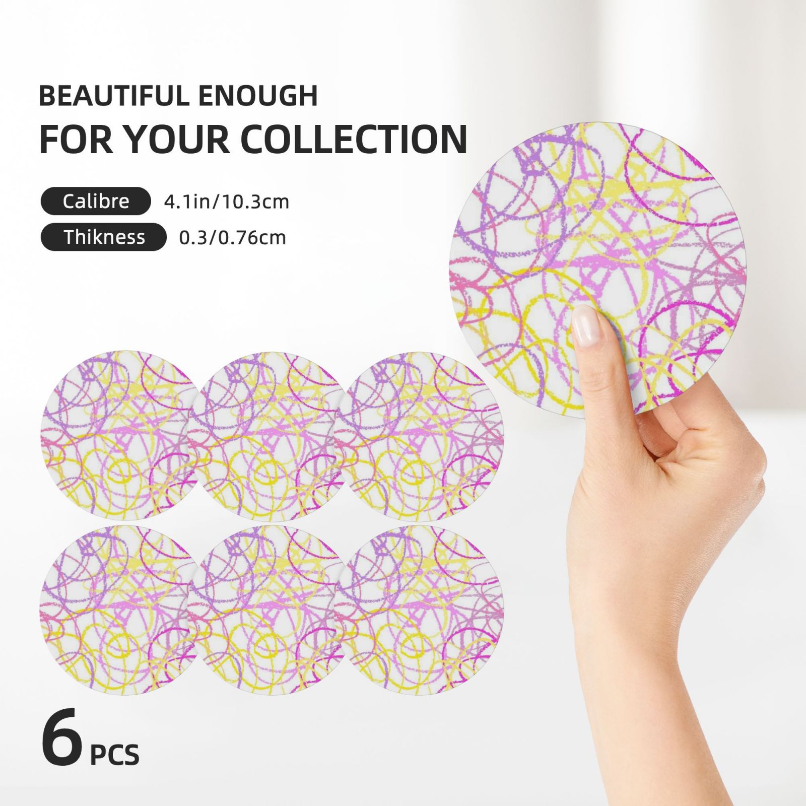 Ceramic coasters 6-pack