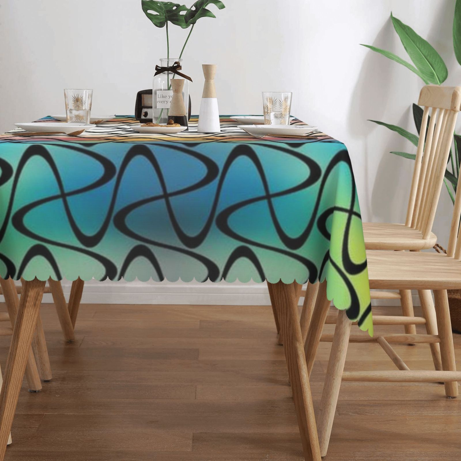 Square lace tablecloth 54x72in