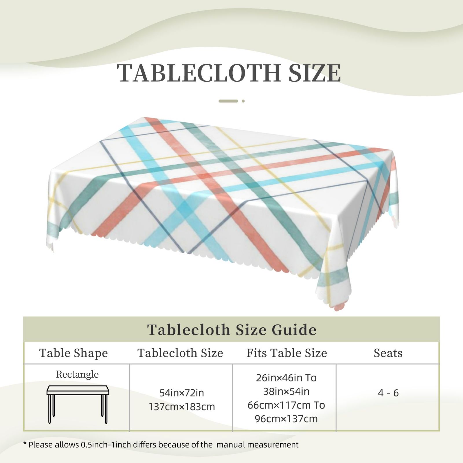 Square lace tablecloth 54x72in