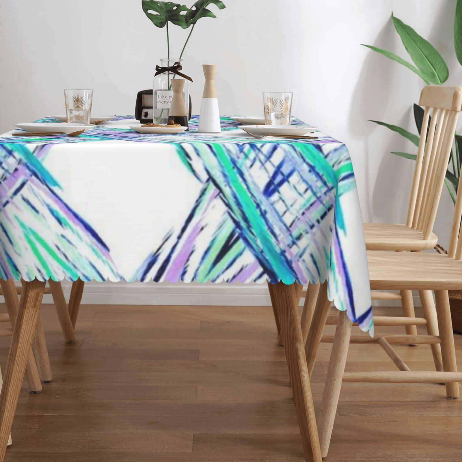 Square lace tablecloth 54x72in