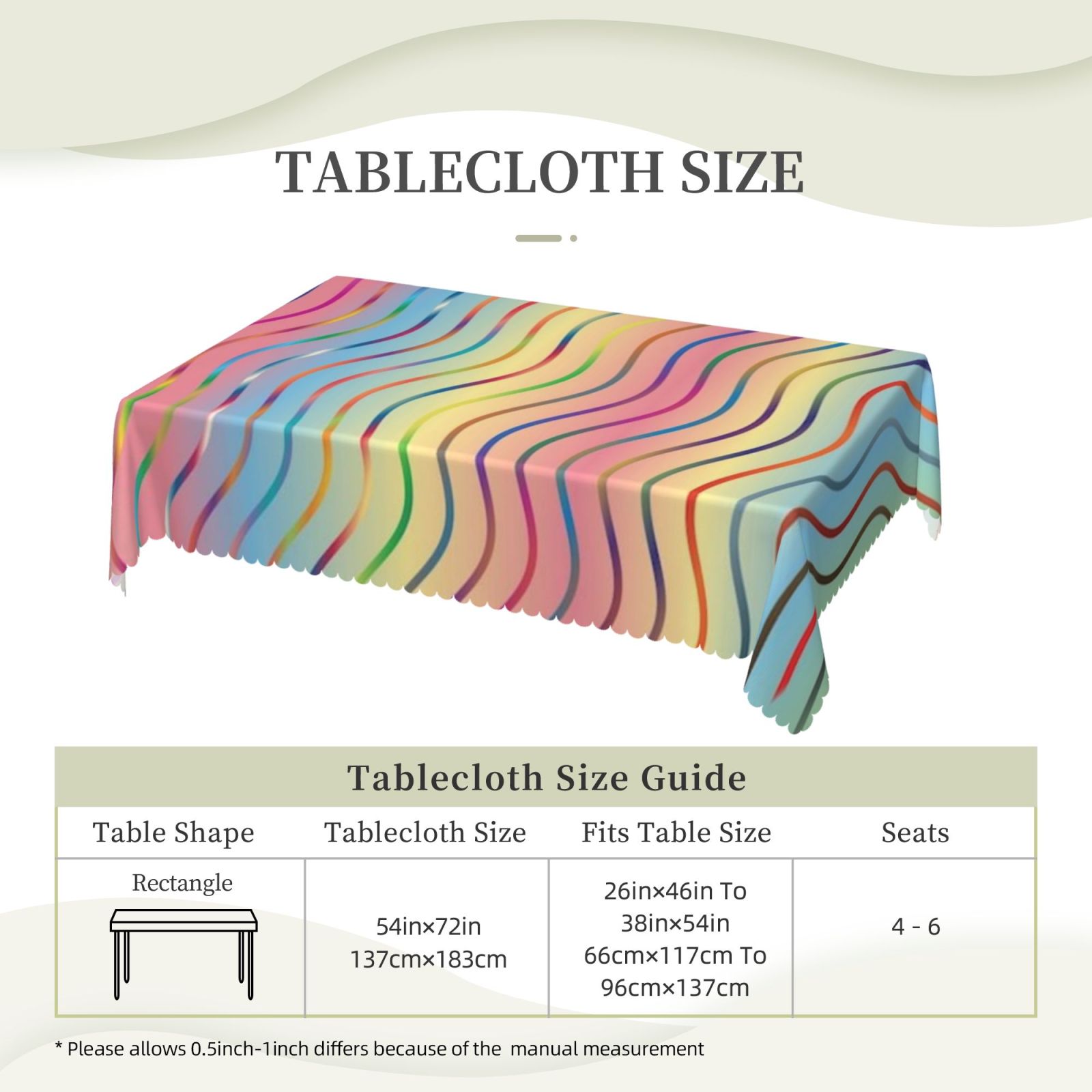 Square lace tablecloth 54x72in