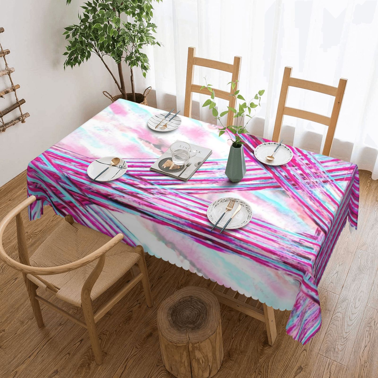 Square lace tablecloth 54x72in