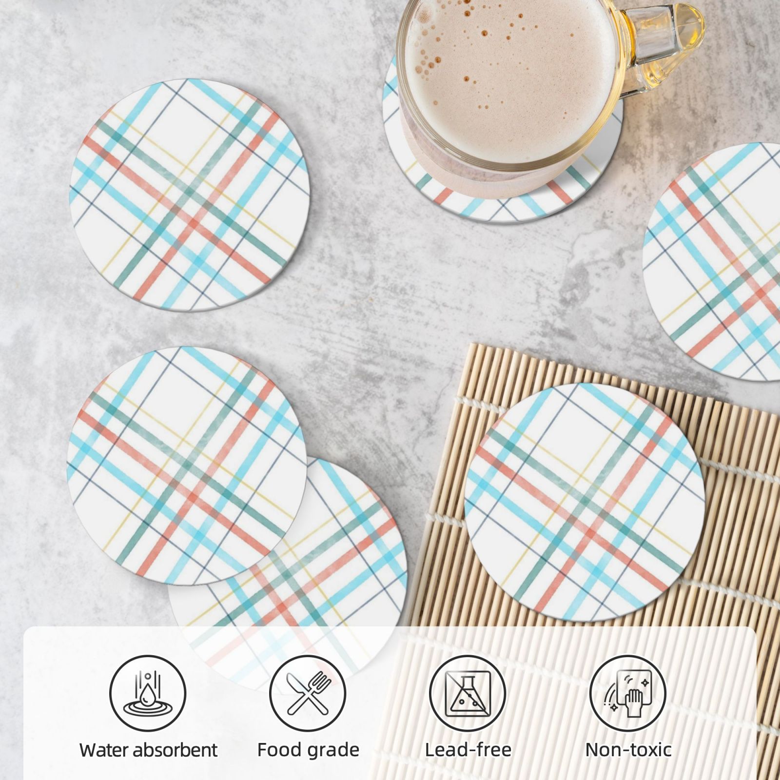 Ceramic coasters 6-pack