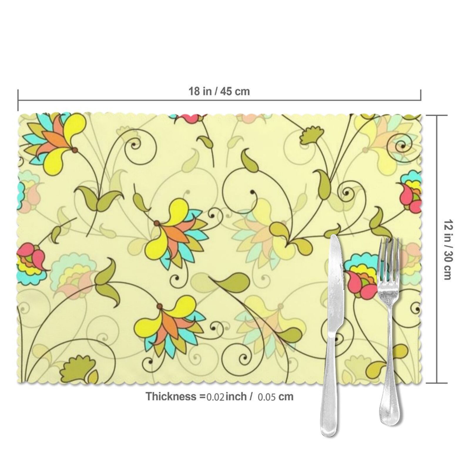 Oil-proof and heat-insulating plate mat 12x18in (6 pieces)