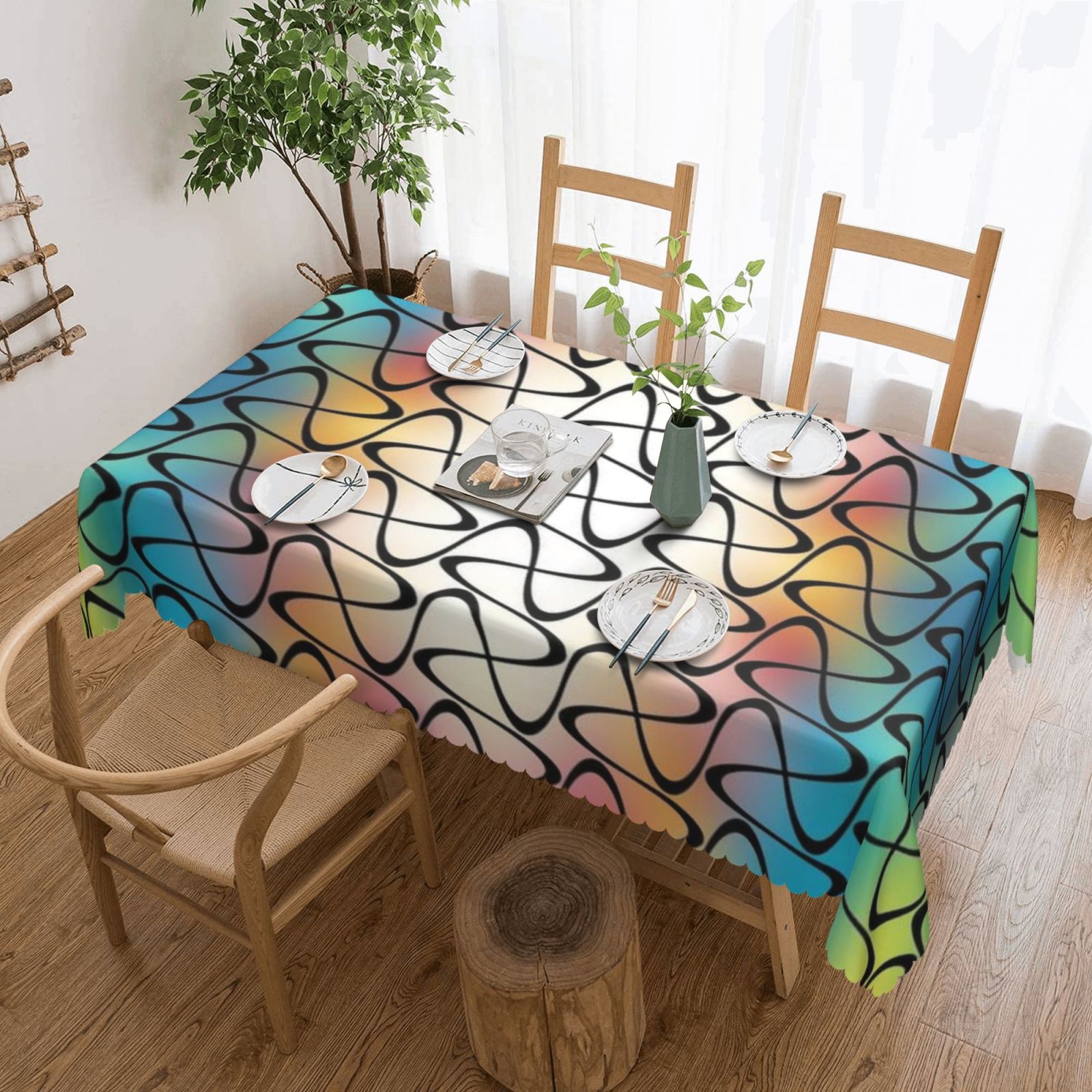 Square lace tablecloth 54x72in