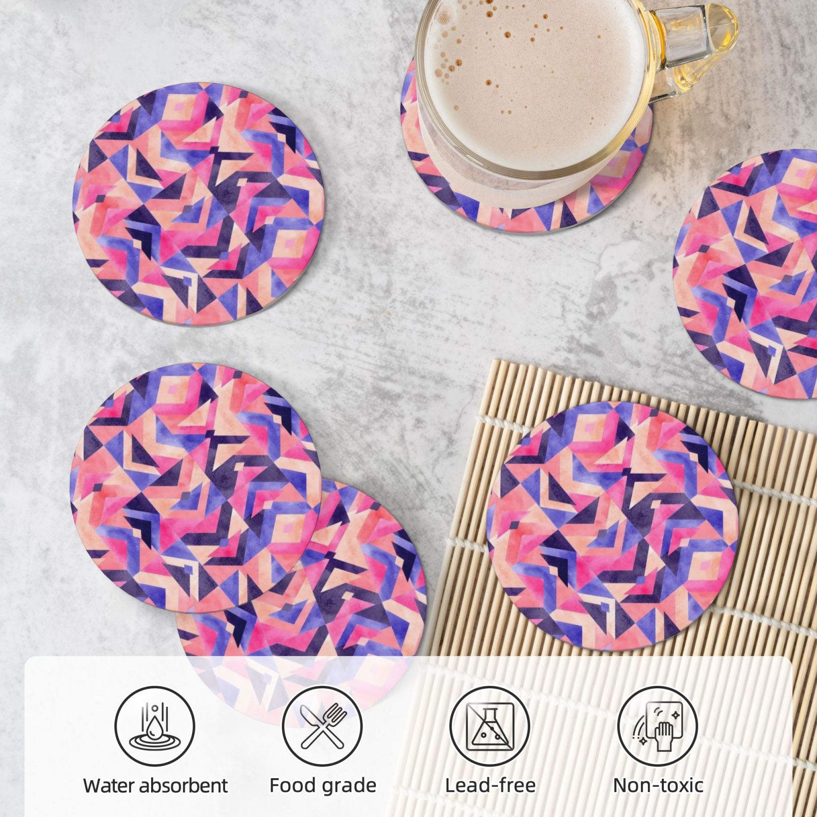 Ceramic coasters 6-pack