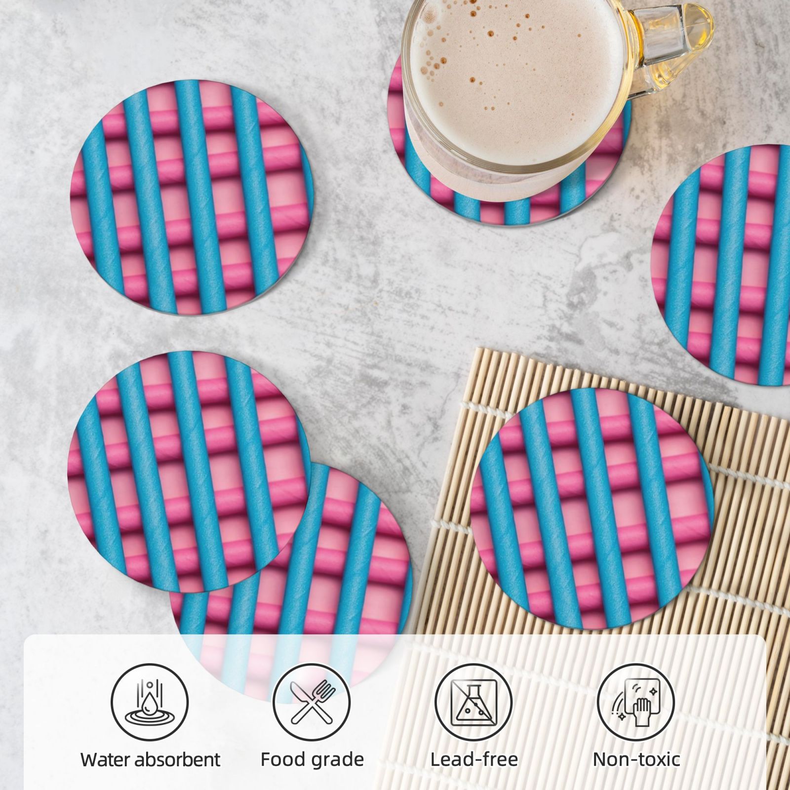 Ceramic coasters 6-pack