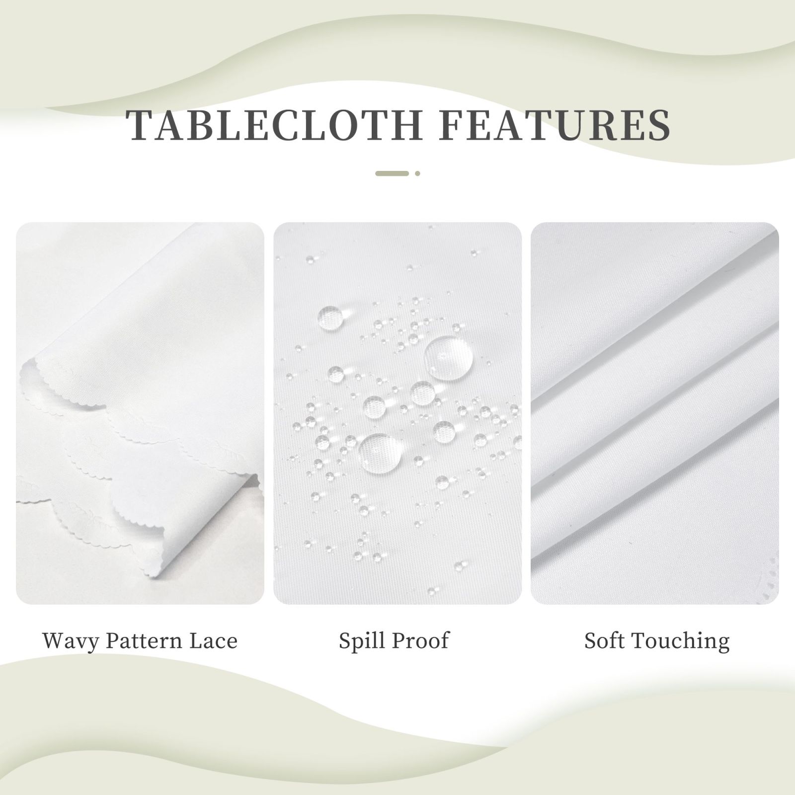 Square lace tablecloth 54x72in